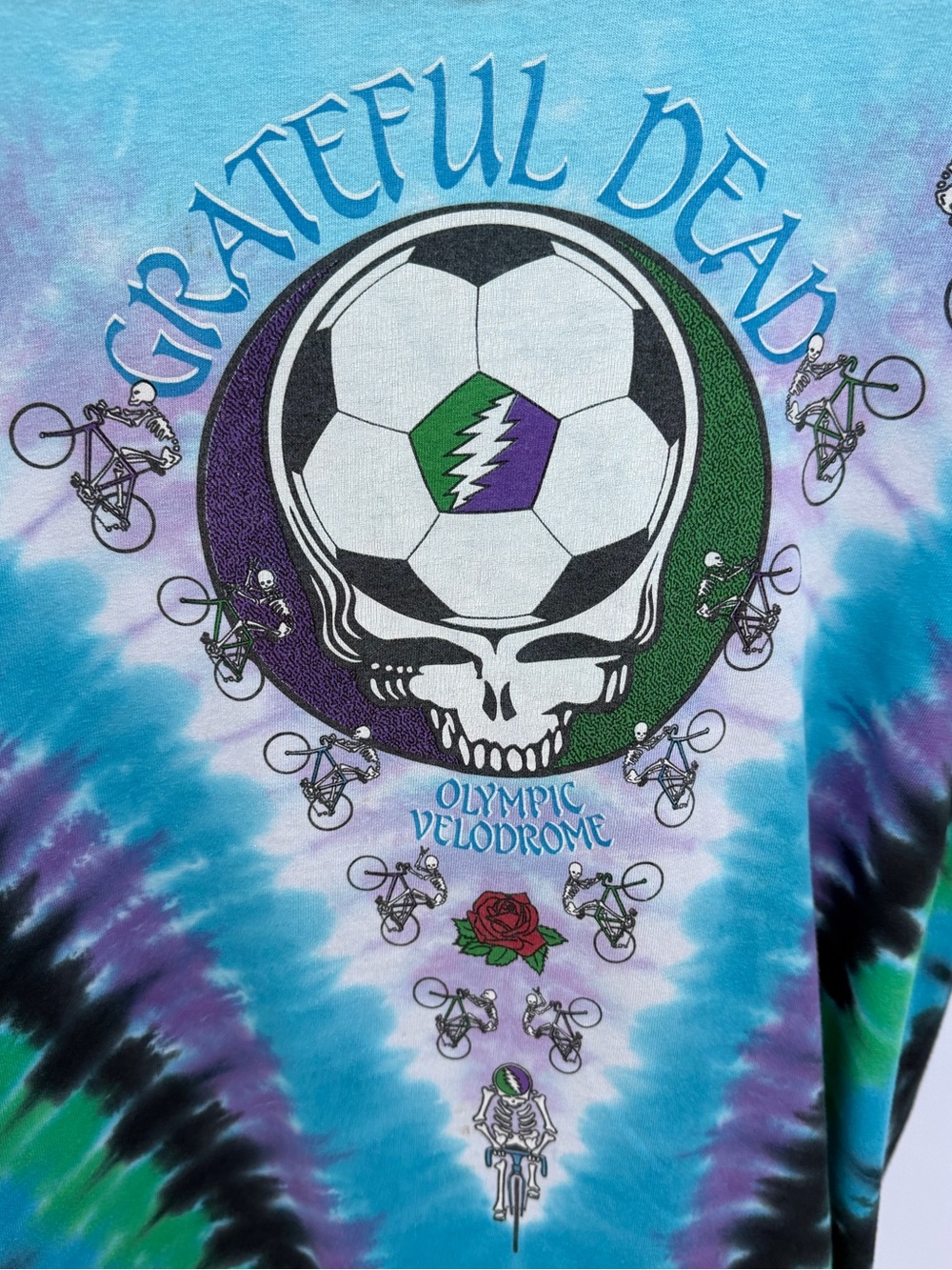 Grateful Dead 1990 Los Angeles Olympic Velodrome Soccer Tie Dye T-Shirt L - Picture 4 of 8